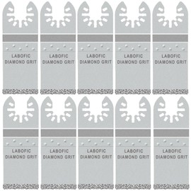 LABOFiC 10Pcs Diamond Oscillating Blades, Flush Cut Grout Oscillating Multi Tool Blades for Grout Removal, Cleaning Mortar and Soft Tile Cut