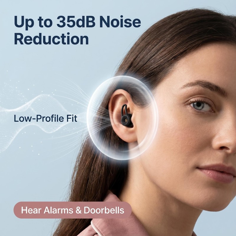 Side Sleeper Ear Plugs, 35dB, Soft Silicone, 4 Pair