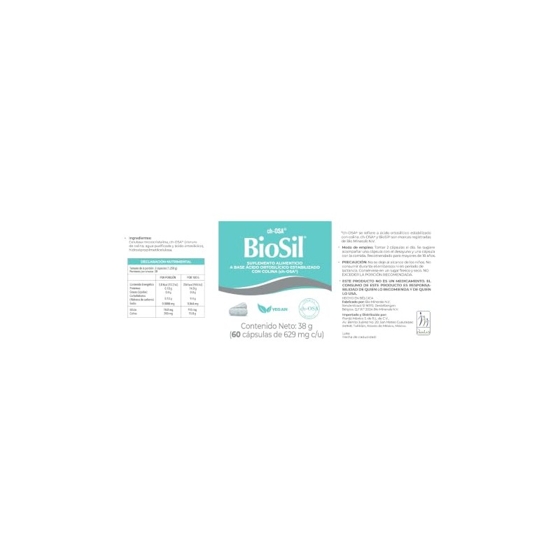 BioSil Suplemento Alimenticio ch-OSA® (60 cápsulas) - Ciclo de Un