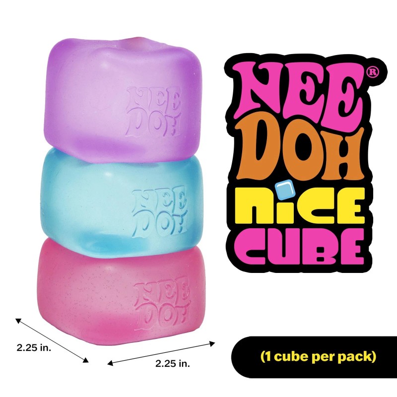 Schylling Needoh Nice Cube Pink Squeeze Toy Stress Relief Sensory