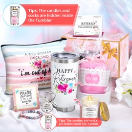 Retirement Gifts for Women 2024-Happy Retirement Gifts for Retirees,Teachers,Coworker,Nurses,Mom,Grandma,Unique Retired 20OZ Tumbler Gift Ideas for Coworkers Office & Family