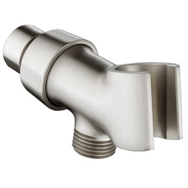 BRIGHT SHOWERS All Metal Handheld Shower Head Holder, Adjustable Shower Arm Mount with 360 Degree Rotatable Brass Ball Joint and Hose Connector, Universal Wall Hook Bracket, Brushed Nickel