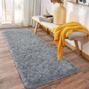 Ailyei Soft Runner Rugs for Bedroom Hallways, 2x6 Grey Fluffy