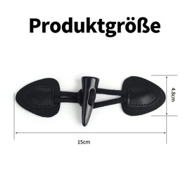 Alriedy 4 Pairs Duffle Coat Closure Toggle Buttons Made of PU Leather and Resin Toggle Fastener for Jackets, Duffle Coat Buttons Coats and DIY Crafts Clothing Sewing Craft Accessories