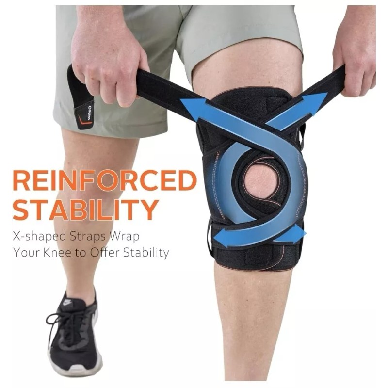 Omples Hinged Knee Brace Support Wrap For Sprains, Arthritis, Meniscus