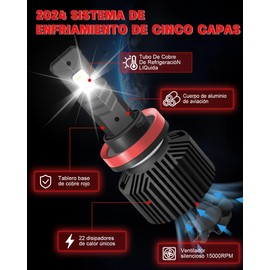 StoneBanks H11 H8 H9 Bombillas LED para Faros Delanteros, Kit de Conversión 900% Súper Brillante 32000LM,Blanco Frío 6500 K, Luz Baja y Alta, Focos Luces Antiniebla, 2 Unidades
