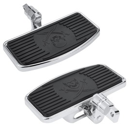 Bravema Motorcycle Adjustable Floorboards Pedals, Front Passenger Foot Pegs Footboard Fit for Harley Sportster 883 1200 Dyna Fat Bob (Front Floorboard)