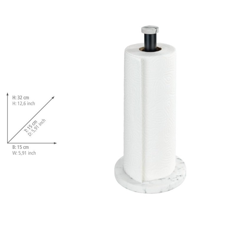 Kitchen Roll Holder Marble White