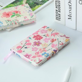 siixu Pretty Little A6 Colorful Blank Notebooks for Women - Set of 2 with Floral Designs, Soft Vegan Leather Cover, Perfect for Travel and Creative Writing