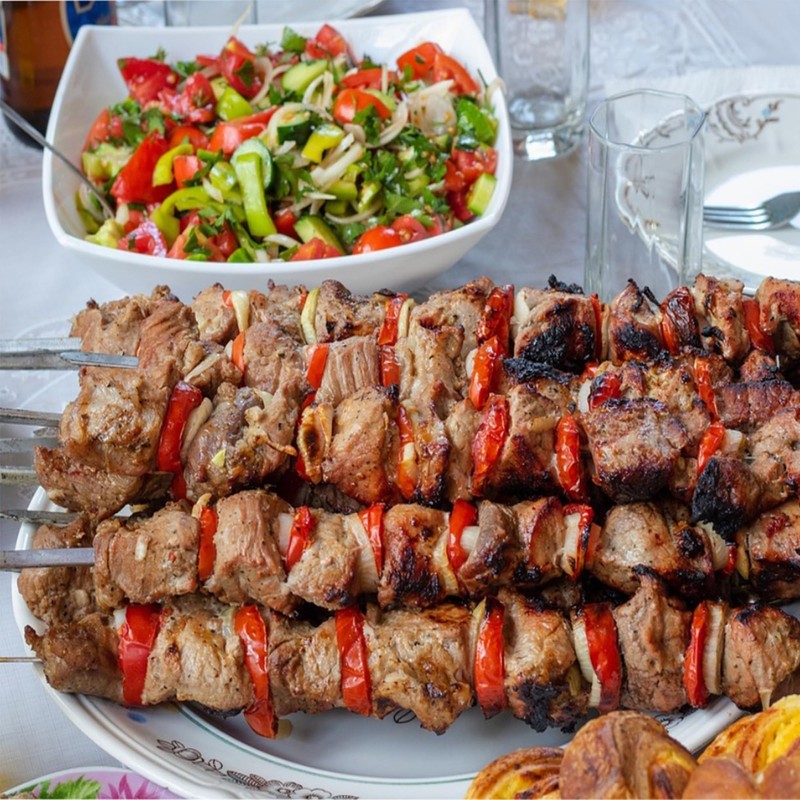 Hakka Stainless Steel Barbecue Skewers, 23" Heavy Duty Metal Skewers