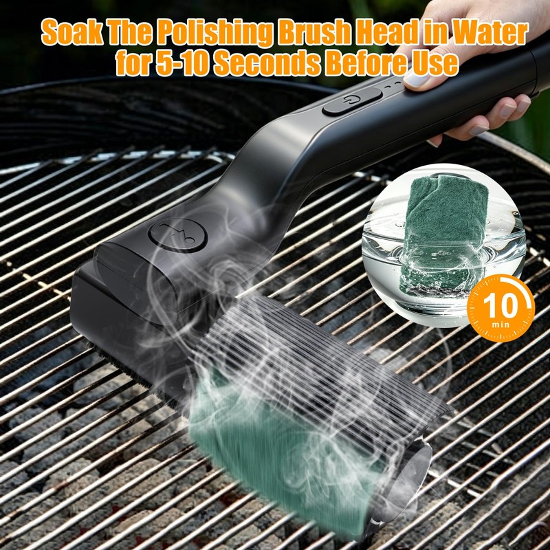 Electric Grill Brush Cordless Rechargeable BBQ Cleaner