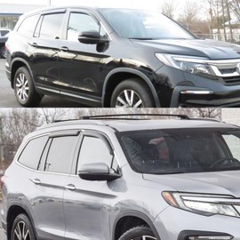 Smoke Tinted Window Sun Rain Visors Vent Guard Deflector Shade Compatible with Honda Pilot 2016-2022