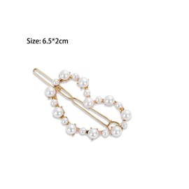 PACTIV 3 pcs Golden Crystal Hair Clips for Women, Elegant Heart-Shaped Faux Pearl Hair Clips - Pearl Hair Clip White Stone Decor Hair Clip For Women & Girls 1 count (Pack of 3) Multicolor