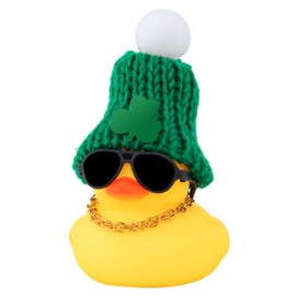 wonuu Rubber Duck st. Patrick's Day Decorations Green Rubber Ducks Rubber Duck Decoration, Single Ball Green hat Chain