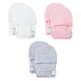 HAPIU Baby Mitten, 3 pack, Full Blush&Cloud&Gray Heather, 3-6 Months