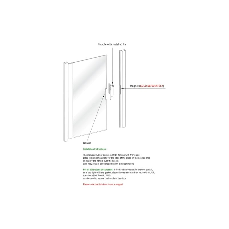 TechnologyLK Gordon Glass® 3" Oil Rubbed Bronze Frameless Shower Door
