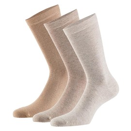 mehrstrumpf 6/12 Pairs Men's & Women's 100% Organic Cultivation Socks with Comfort Waistband without Seam (Model: Biolivia), 6 Pairs (Multi-Beige)