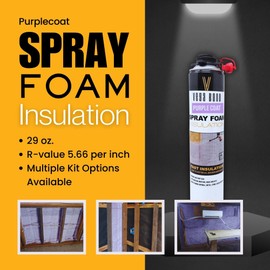 Vega Bond SF001 1-Pack with Gun and Cleaner, Premium Single Component, Self Expanding, Purplecoat Closed Cell Insulation Spray Foam, 29 oz w/ 5.66 R-Value, Acoustic Spray (20 Board Feet Coverage)