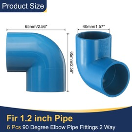 sourcing map 6pcs 1.2" 90 Degree Elbow Pipe Fittings, Furniture Construction Grade 2-Way 90 Degree Elbow PVC Corner Adapter for DIY Construction Furniture Garden Shelf Connection, Blue