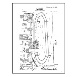 Baby Walker Patent Print Black Ink on White with Border (24" x 36") M14908