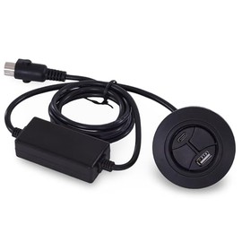 CD008 - Interruptor de repuesto reclinable con enchufe de 2 botones y 5 pines, control redondo integrado para silla elevadora, puerto de carga USB C