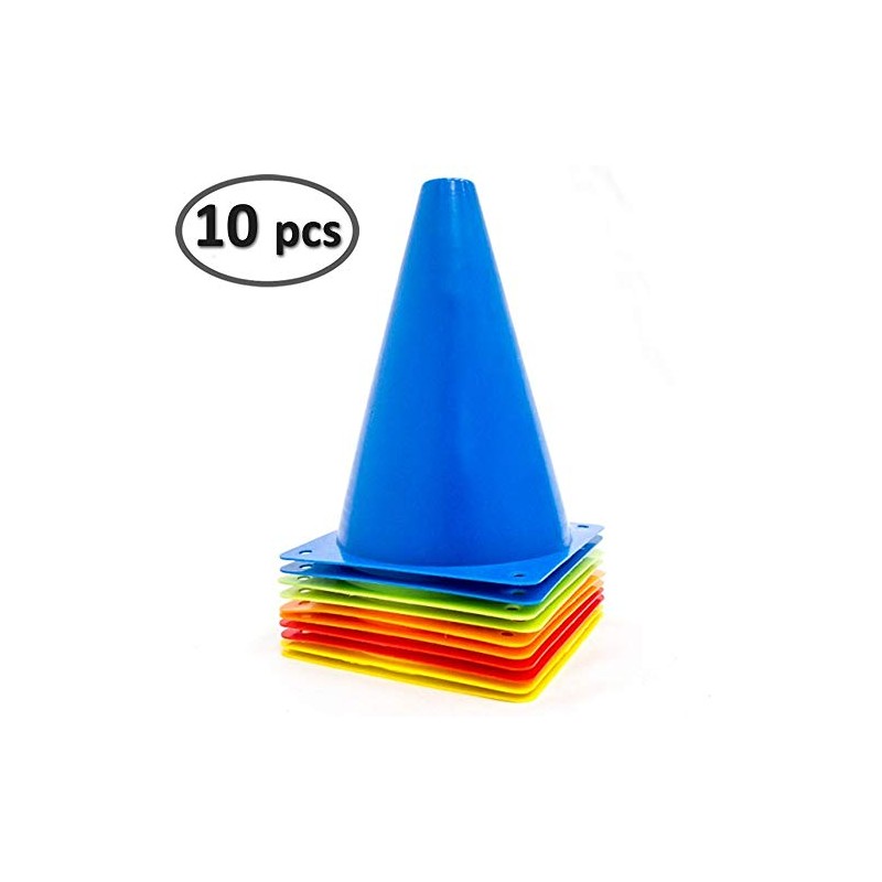 Electriduct 7 Inch Multicolor Plastic Sport Traffic Cones (Orange, Blue,