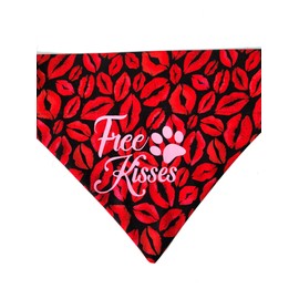 Free Kisses Over the Collar Dog Bandana That Slips onto Their Existing Collar Size (X-Small)