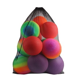 GSE Games & Sports Expert 24"x36" Large Mesh Sports Ball Drawstring Bag, Sports Equipment Bag, Mesh Net Carry Bag with Cord Lock for Gym, Football, Basketball, Volleyball, Swimming (Black)