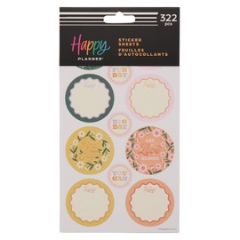 Happy Planner 10-Sheet Sticker Pack for Calendars, Journals, and Projects, Scrapbook Accessories, Pastel Petals