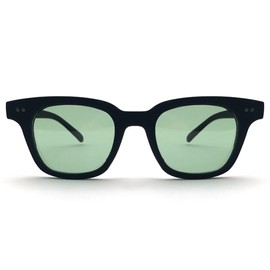 [SPEED ADDICT] POLARIZED WELLINGTON RUBBER FRAME SUNGLASS（偏光ウェリントンラバーフレームサングラス） 艶消しBLACK × LIGHT GREEN