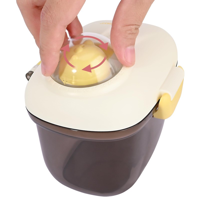 Bebamour Baby-Milchpulver-Spender Topf Formel-Spender für Baby-Snack-Spender(Brown,transparent Type)