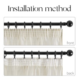 Topfinel Set of 2 Curtains with Ruffle Tape, Transparent Curtains for Living Room, Bedroom, Window Curtain, 140 x 225 cm (W x H), Beige