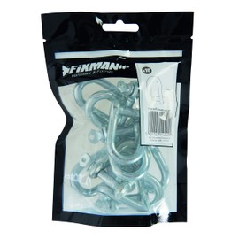 Fixman Galvanised Commercial D-Shackle Pack of 10, M8 (711078)