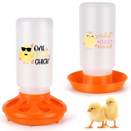 ‎Tgeyd Chick Feeder and Waterer Kit - Chicken Coop Accessories for Baby Chicks - 1 L Automatic Chicken Feeder and Waterer Set | Duck Feeder | Quail Feeder - Chick Brooder Starter Kit