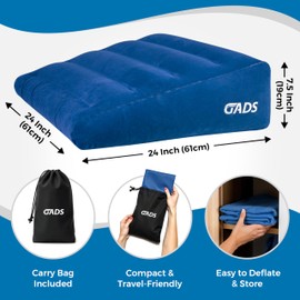 Gads Inflatable Wedge Pillow for Sleep and Comfort – Portable Wedge Pillow for Travel, Blow Up Bed Wedge for Support