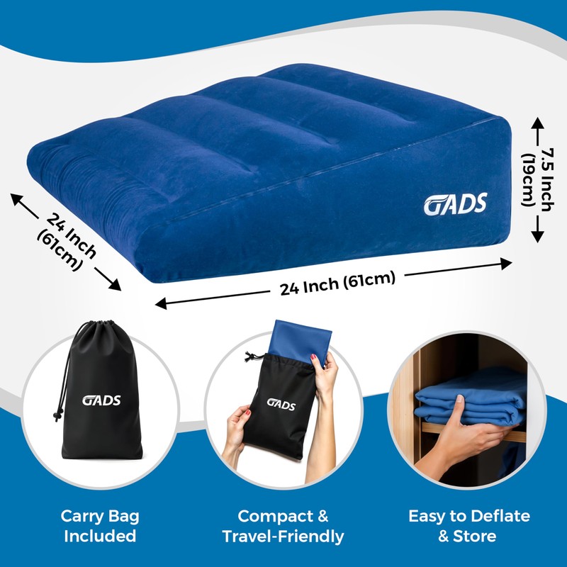 Gads Inflatable Wedge Pillow for Sleep and Comfort – Portable