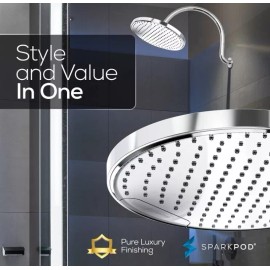Sparkpod Large 10" Rain Shower Head Rainfall Shower with High Gentle Pressure