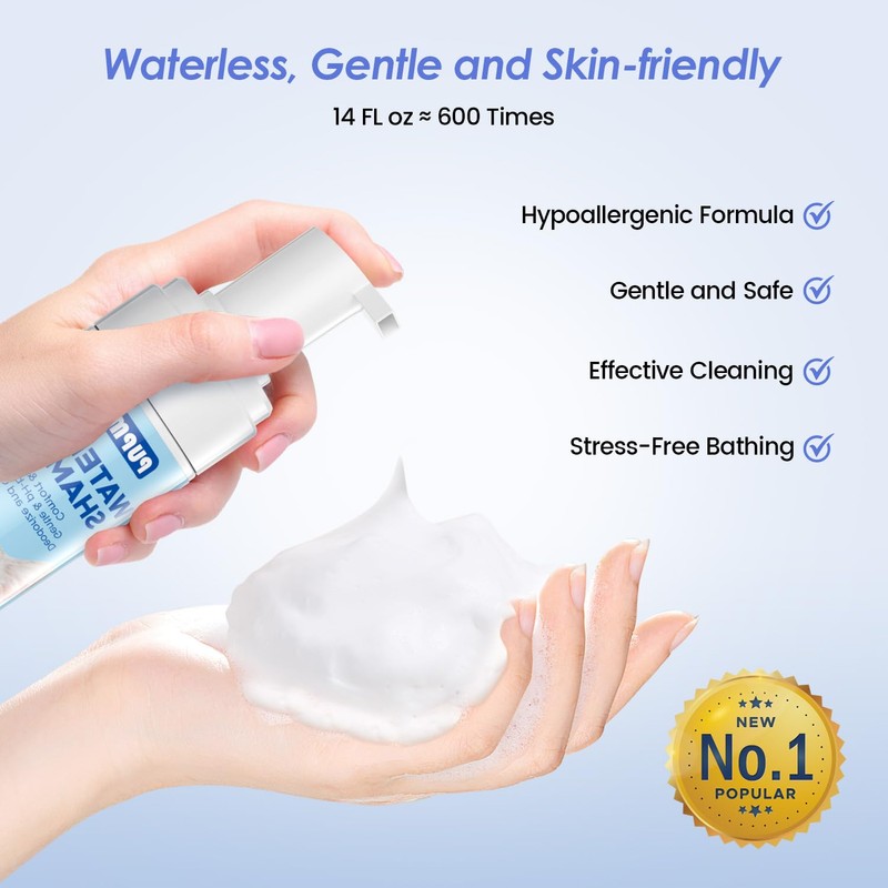 Cat Waterless Shampoo with Cat Brush - No Rinse Foam