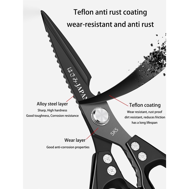Multi-Purpose Rust Proof Kitchen Shears,Dishwasher Safe,Can be Used to Cut