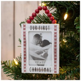 The Christmas Shoppe Our First Christmas Picture Frame Ornament 2.5 in x 3.5 in