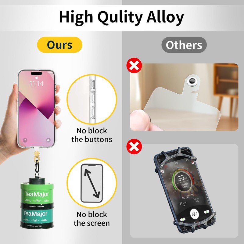 360°Rotatable Phone Tether Tab,3 Pieces Universal Phone Lanyard Patch Without