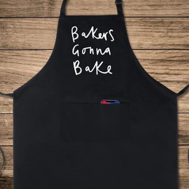 Xornis 100% Cotton Funny Apron Bakers Gonna Bake for Women Men with 2 Pockets Baking Kitchen Cooking Adjustable Bib Apron Gifts for Baker Chef Mothers Day