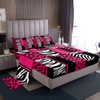 Homemissing Leopard Zebra Sheet Set Kids Cheetah Pink White Black Sheets with Deep Pocket Fitted Sheet for Boys Animal Print Bed Sheets Set Breathable Safari Geometry Decor Single