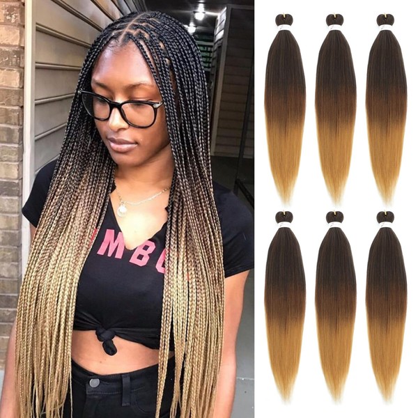 36 Inch Pre Stretched Braiding Hair，6 Packs Soft Yaki Texture