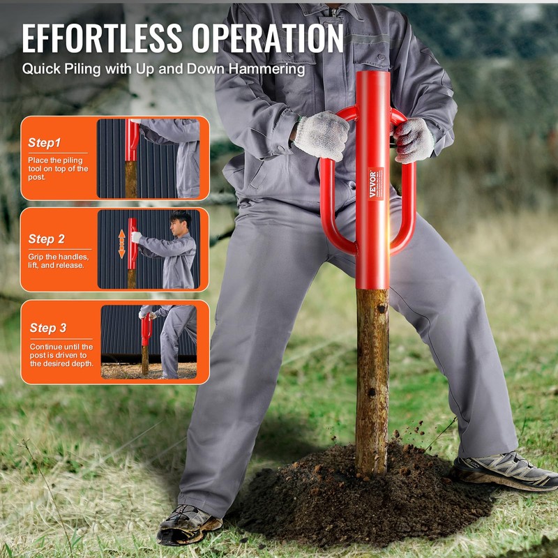VEVOR Fence T Post Driver, 4.11" Inner Diameter Post Pounder