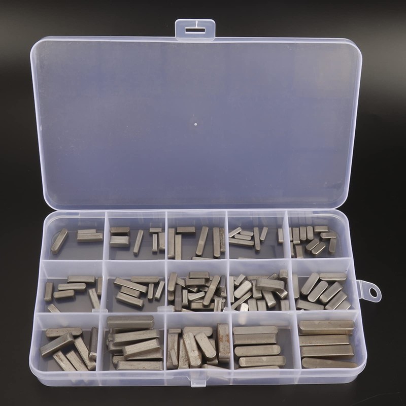Round End Feather Key Parallel Drive Shaft Key Set, 140pcs