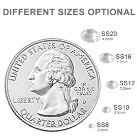 Blinginbox 1440pcs Round Gems Flat Back Crystal Rhinestones for Nail Art DIY (1.9-2.0mm) SS6 Transparent Clear