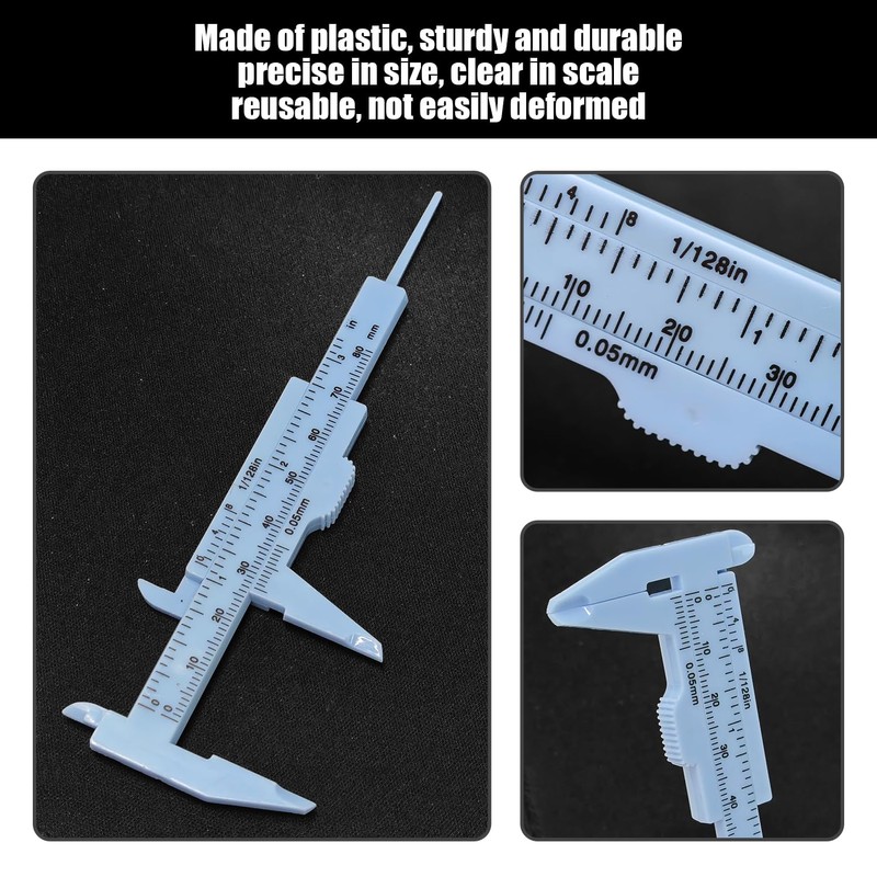 6 Pieces Of Vernier Calipers, Mini Plastic Calipers, Reusable Measurement