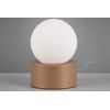 lightling Cordula Table Lamp with Coffee Metal Base White Glass
