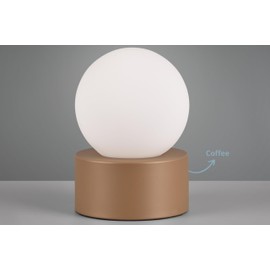 lightling Cordula Table Lamp with Coffee Metal Base White Glass Shade On/Off Touch Function Excludes 1 x E14 Max. 25 W Diameter 12 cm Height 17 cm